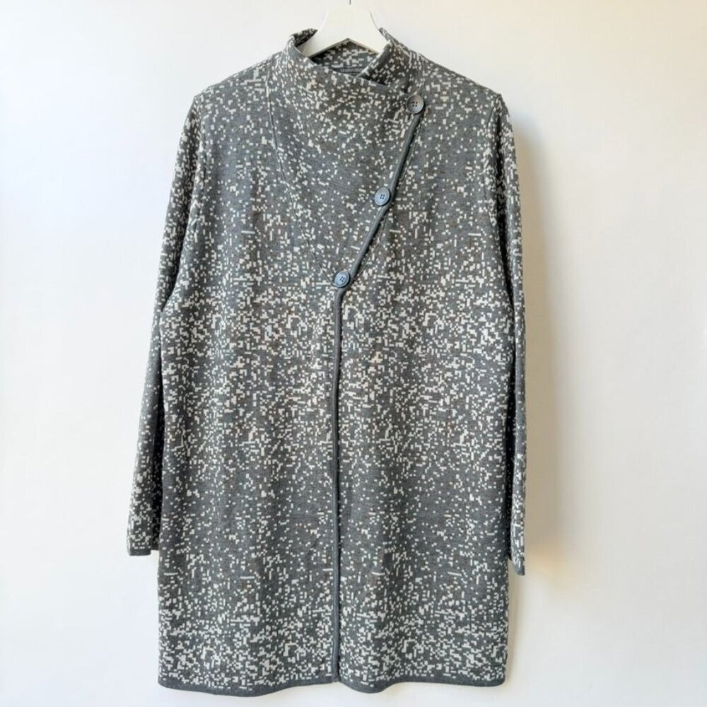 Marina Rinaldi knit Dress and Jacket COMBO– Gray/white Size M - Picture 2 of 16